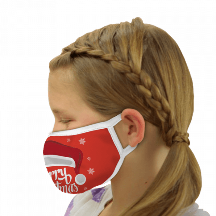 Red Merry Christmas Polyester Face Mask