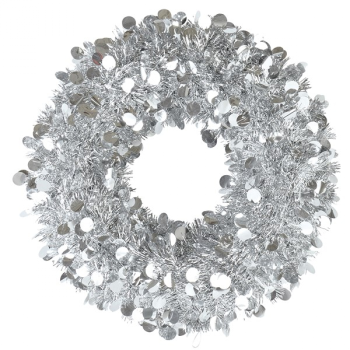 Silver Tinsel 17" Wreath