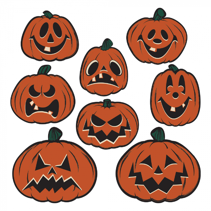 Vintage Halloween Pumpkin Cutouts (Per 8 pack) Vintage Halloween Pumpkin Cutouts (Per 8 pack)