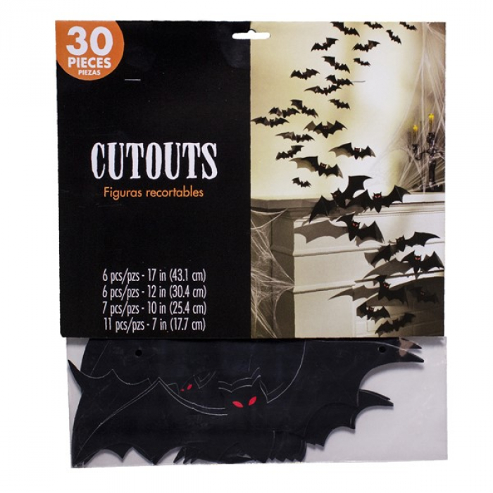 Black Bats Cutouts (Per 30 pack)