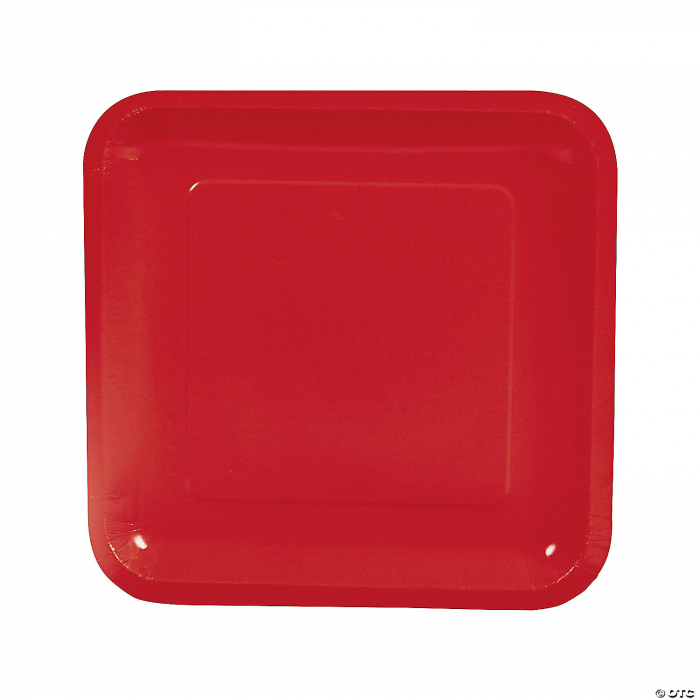 Red Square Paper Dessert Plates 24 Ct.