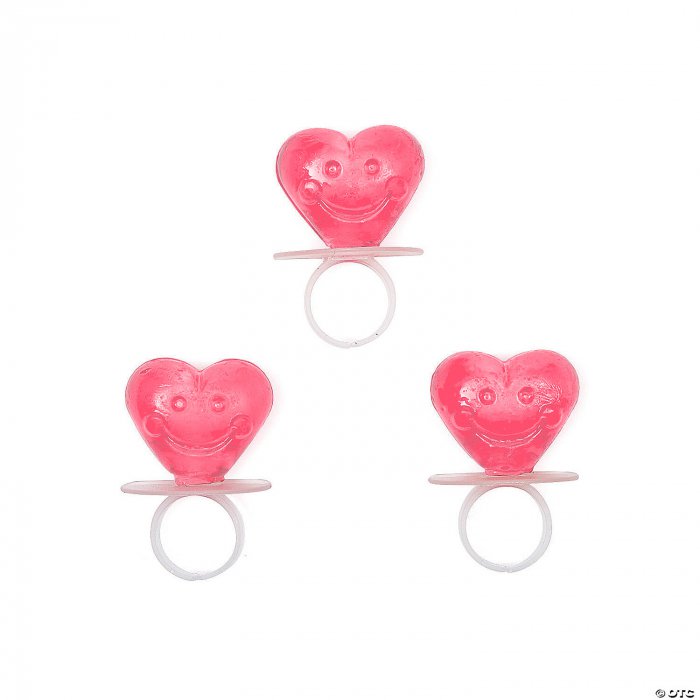 Heart-Shaped Ring Lollipops - 12 Pc.