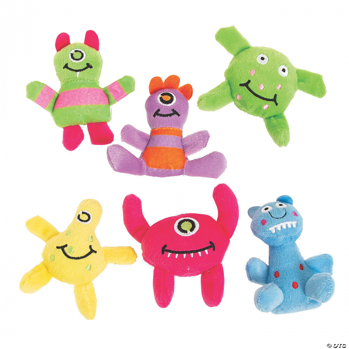 Colorful Stuffed Monster Characters - 12 Pc.