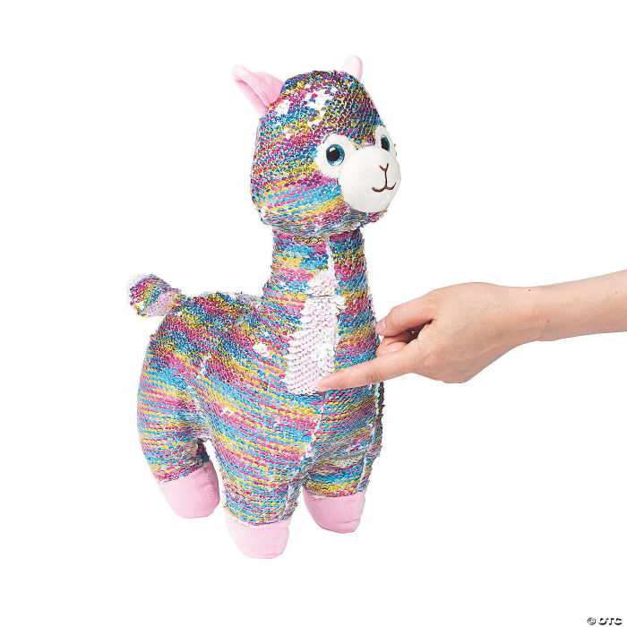 16" Flipping Sequin Stuffed Lilly Llama