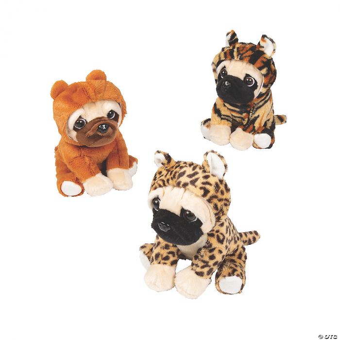 7" Jungle Stuffed Pugs