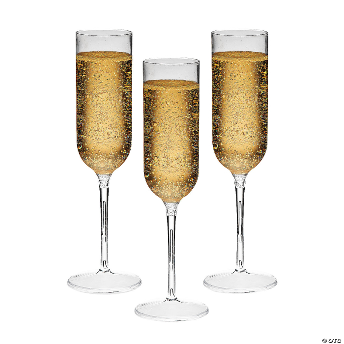 Clear Plastic Champagne Flutes - 25 Ct.