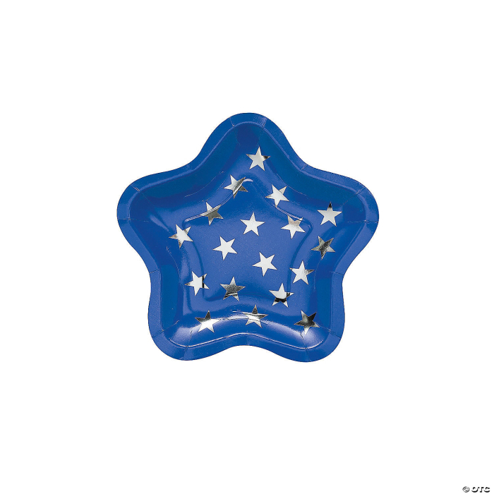 Patriotic Party Star-Shaped Paper Dessert Plates - 8 Ct.