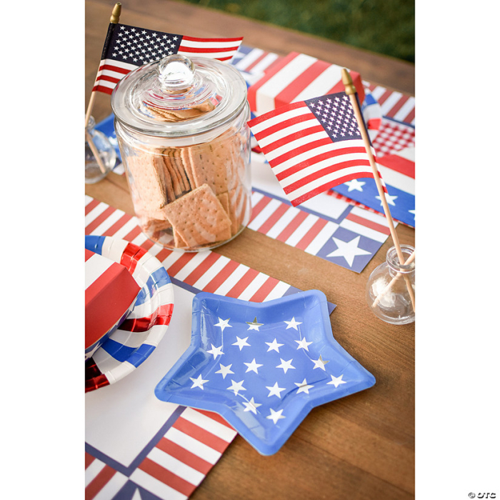 Patriotic Party Star-Shaped Paper Dessert Plates - 8 Ct.