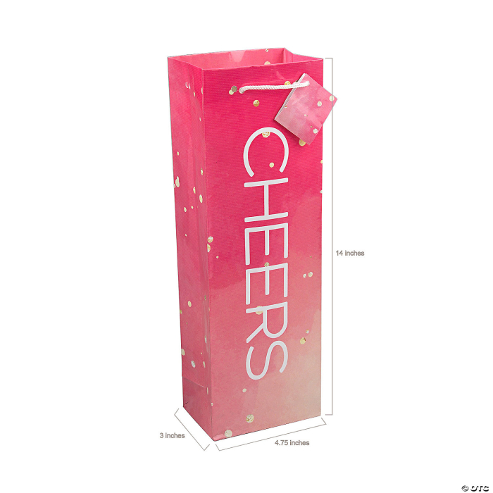 4 3/4" x 3" x 14" Wine Gift Bags with Tags Assortment - 12 Pc.