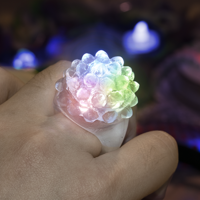thumbnail image 2 of Green LED Jelly Bumpy Flashing Blinky Rings - 96 2 of 11