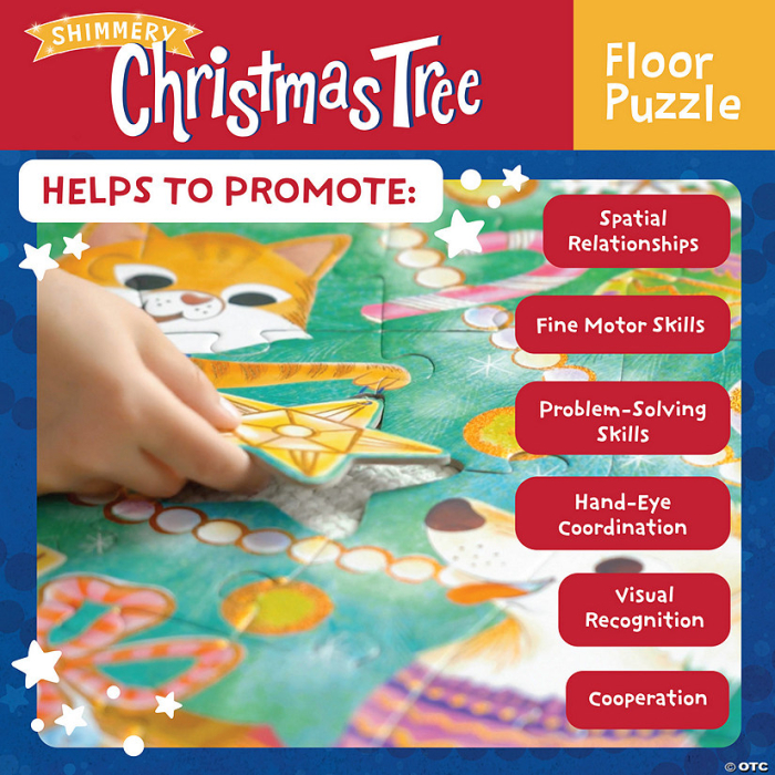 Shimmery Christmas Tree Floor Puzzle