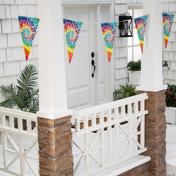 Tie-Dye Plastic Pennant Banner