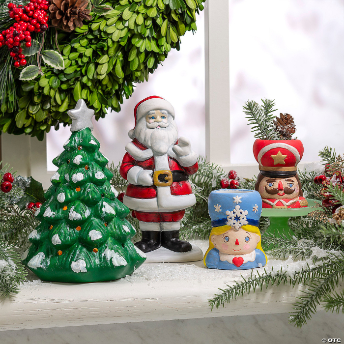 DIY Mini Ceramic Nutcracker Planters - 12 Pc.