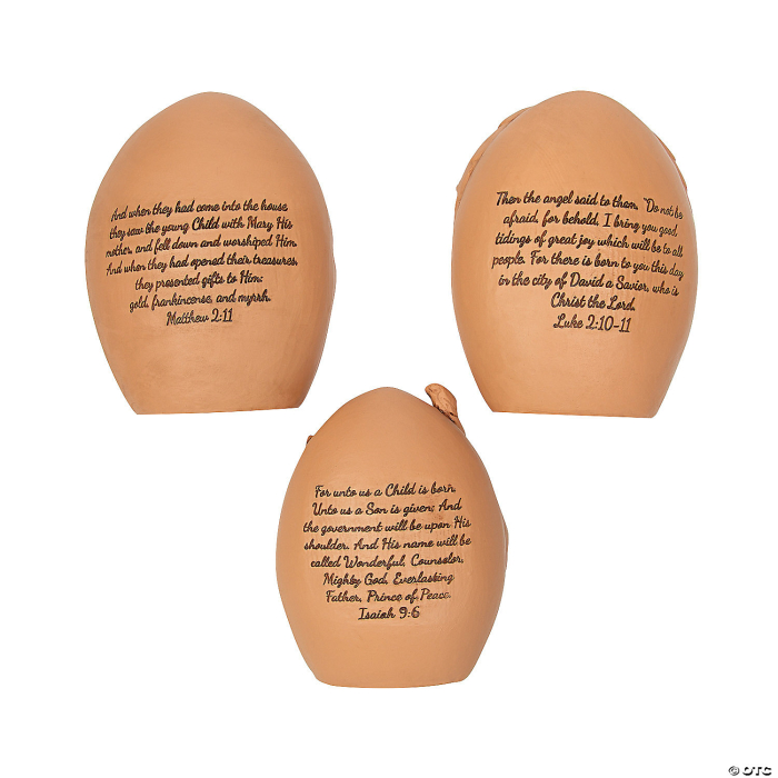 Nativity with Bible Verses Tabletop Decorations - 3 Pc.
