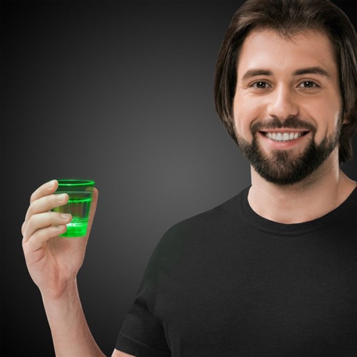 LED Green 2 oz. Shot Glass