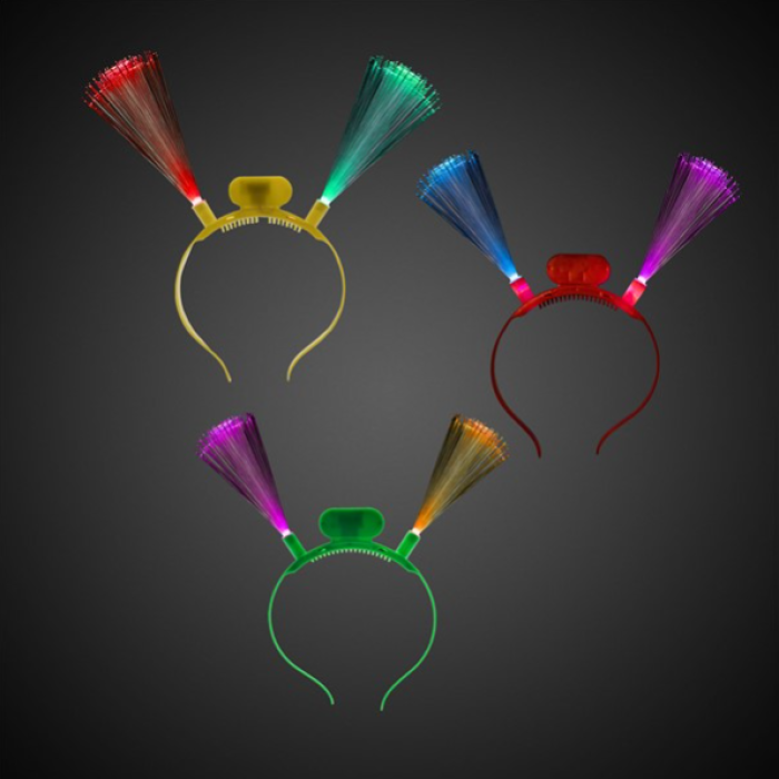 LED Fiber Optic Headbands (Per 12 pack)