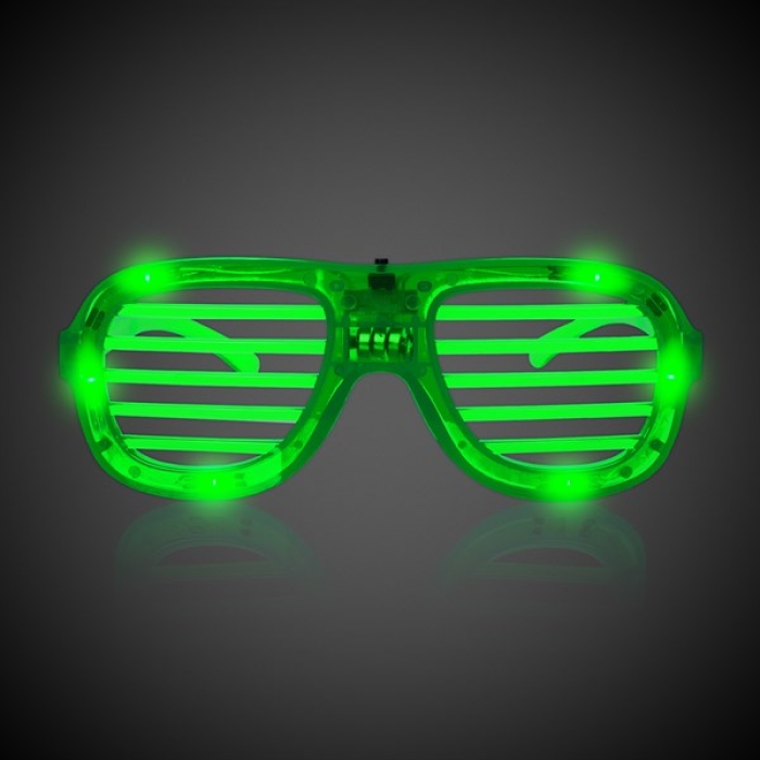 LED Green Slotted Glasses (1Pcs)