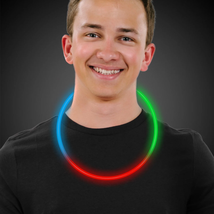 Green, Red and Blue 22 Inch Glow Necklaces