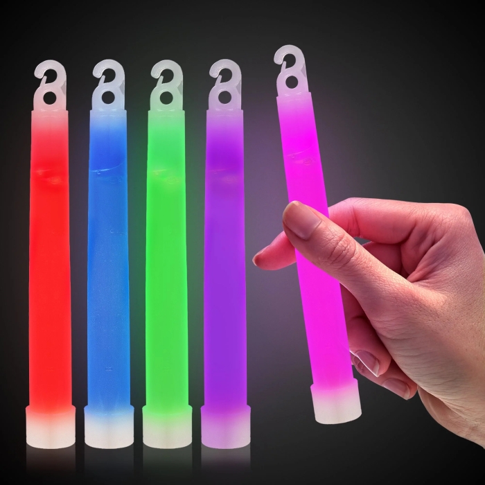 Assorted Color 6" Premium Glow Sticks (Per 25 pack)