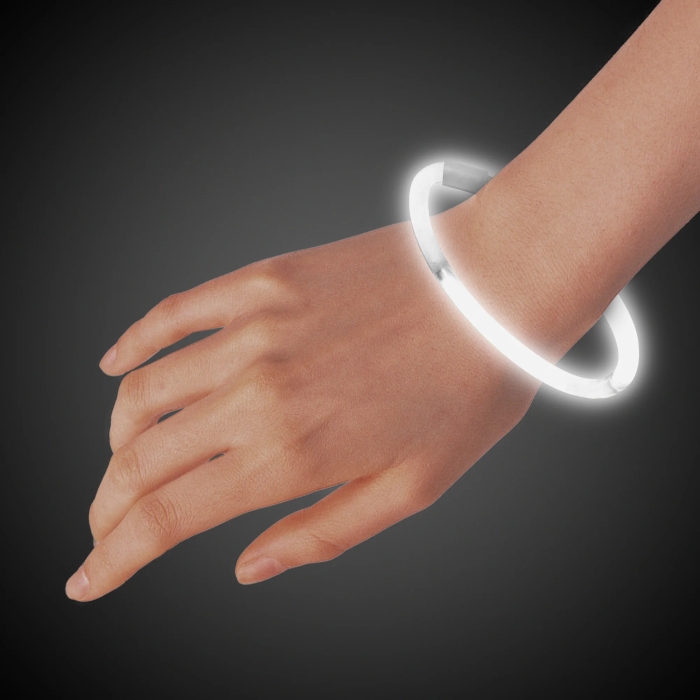 White 9" Glow Bracelets (Per 50 pack)