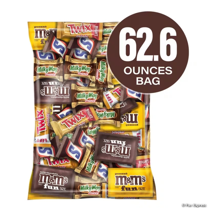 Bulk MARS® Chocolate Favorites Minis Size Candy Bars Assorted Variety Mix Bag 62.6 OZ