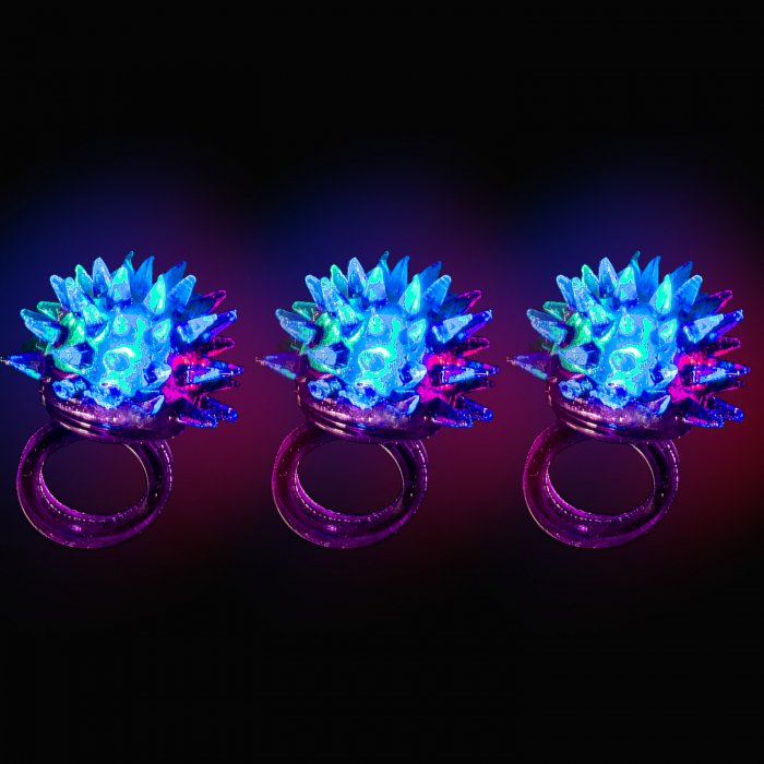LED Flashing Porcupine Ring- Purple