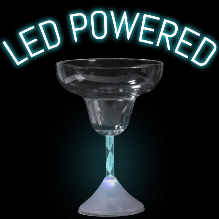 LED Flashing Margarita Glass - 8 oz
