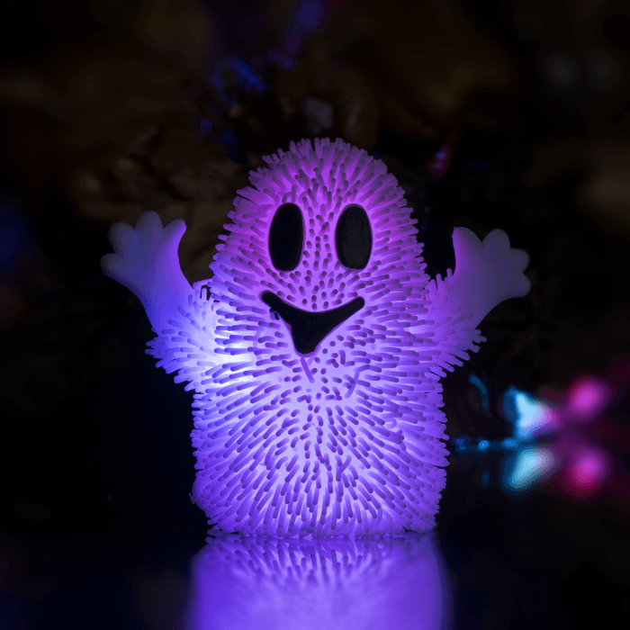 LED Light-Up Happy Halloween Puffer Toys- Ghost