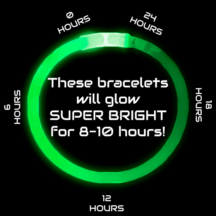 9 Inch Glow Stick Bracelets - Green