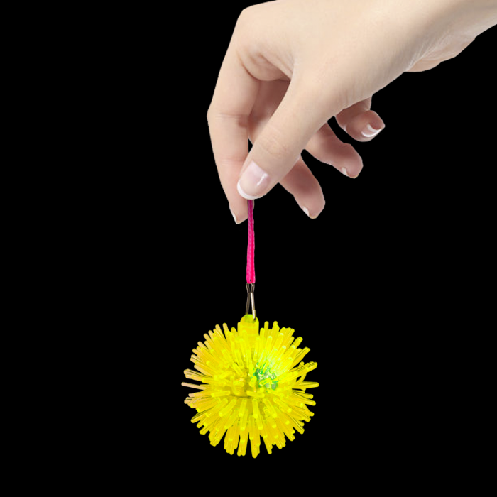 LED Light-Up Pom Pom Necklace - Yellow