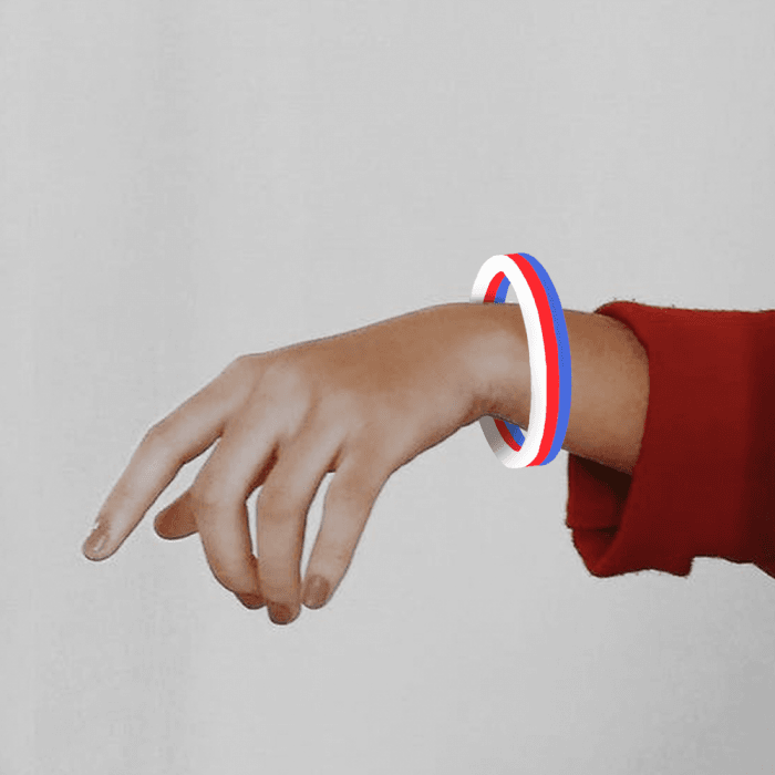 8 Inch Triple Wide Glowstick Bracelets - Red White And Blue