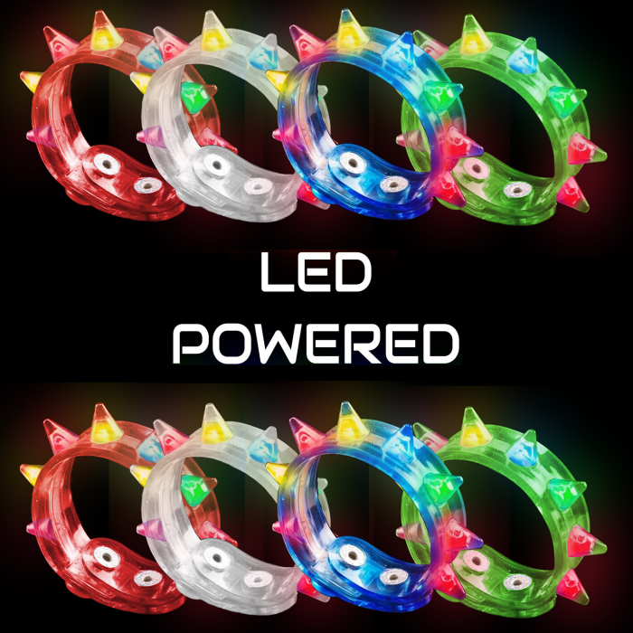 LED Flashing Spike Bracelets