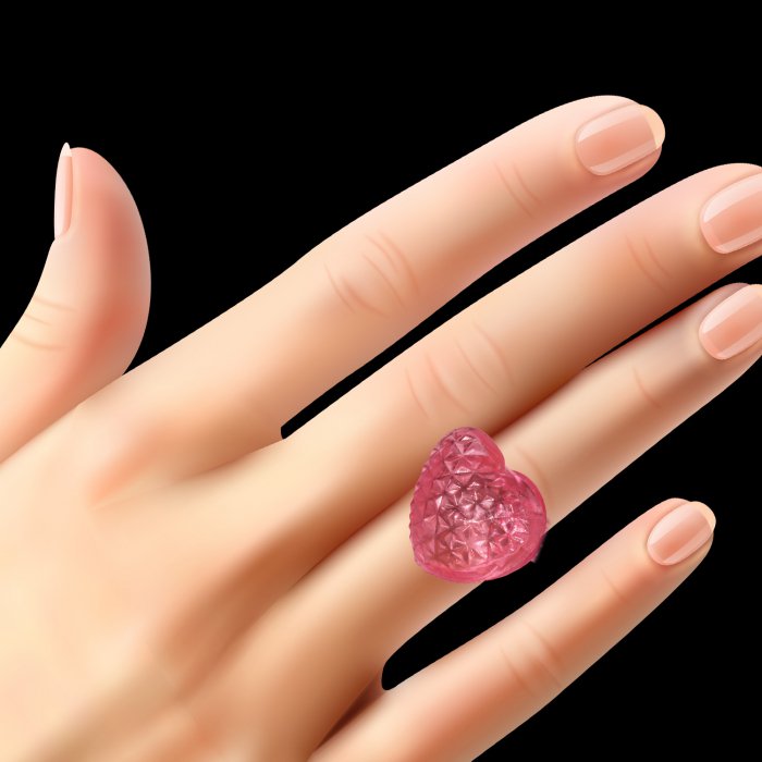 LED Light Up Jelly Heart Rings - Pink