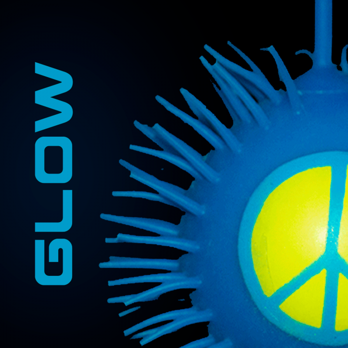 LED Peace Sign Puffer YoYo Ball- Blue