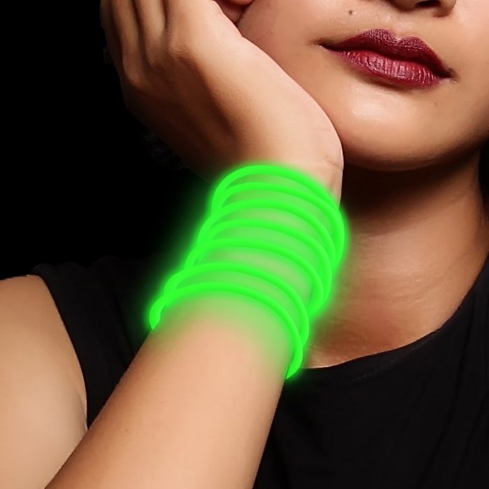 10 Inch Glow Stick Bracelets - Green