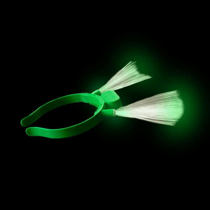 LED Flashing Fiber Optic Headband- Green