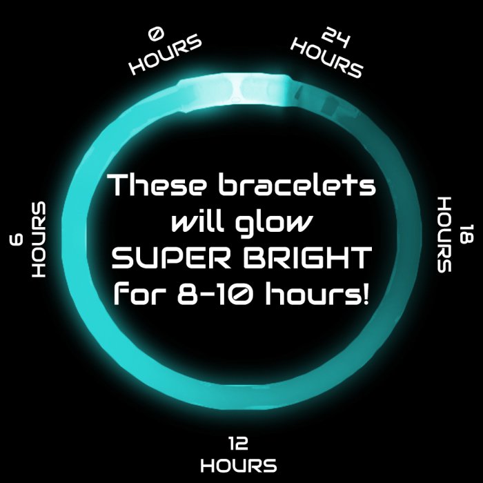 9 Inch Glow Stick Bracelets - Aqua