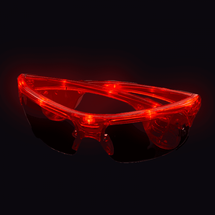 LED Flashing Sports Sunglasses- Red