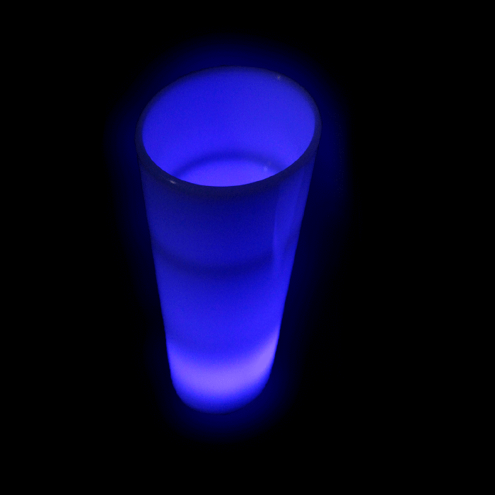 Glow in the Dark LED Light Up Shot Glass 2 oz Blue