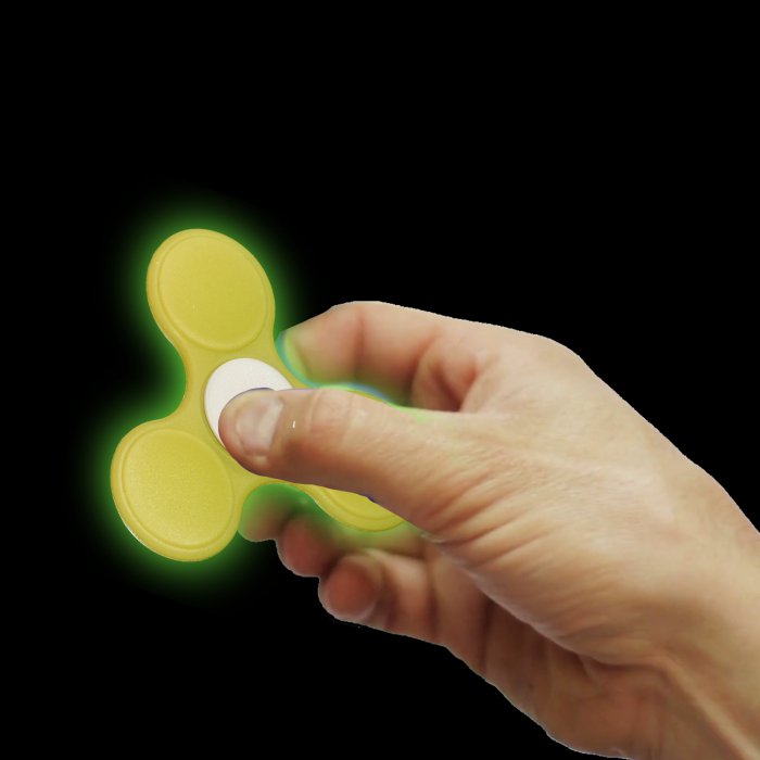 FIDGET SPINNER GLOW IN THE DARK YELLOW STRESS RELIEF TOY POST FROM MELBOURNE 