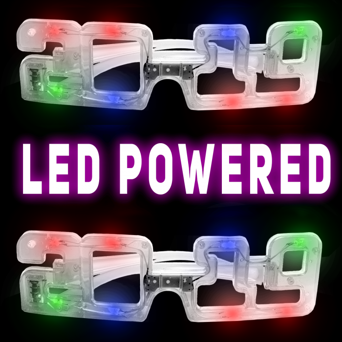 2019 Light-Up LED Glasses- Transparent