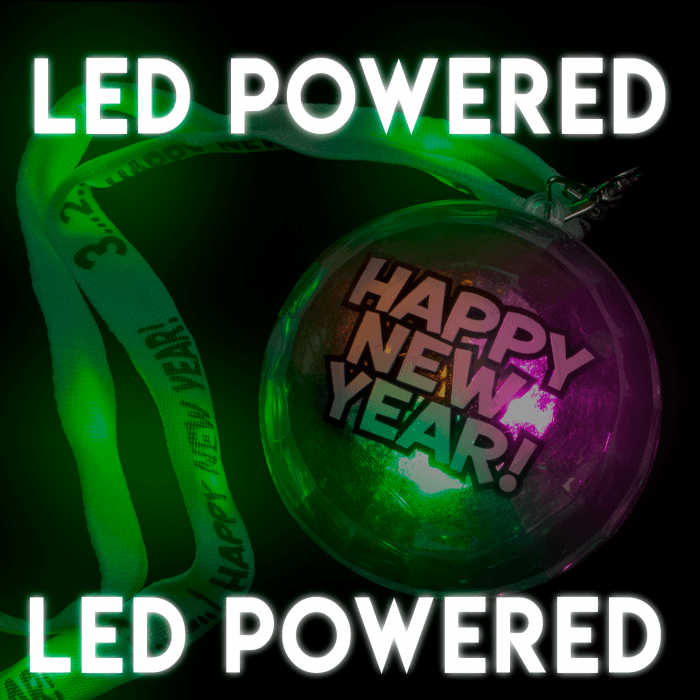 32.5" Light-Up Happy New Year Lanyard