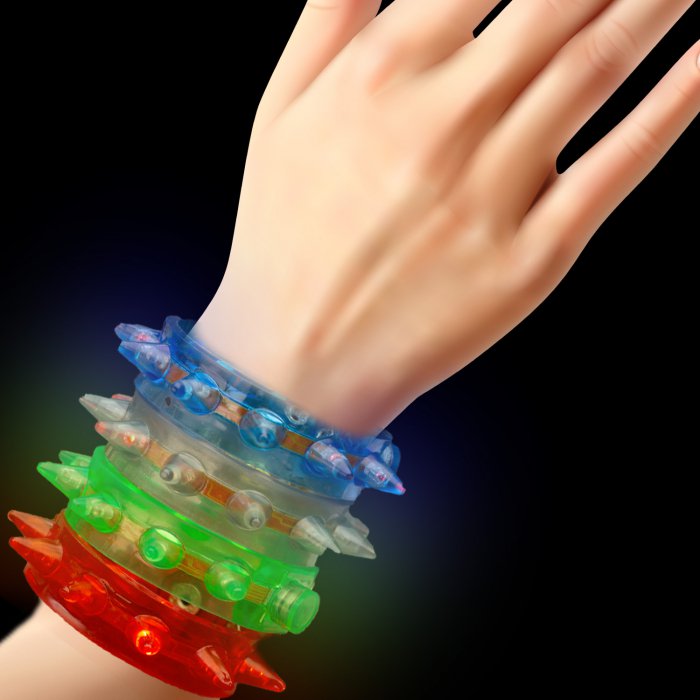 LED Flashing Spike Bracelets