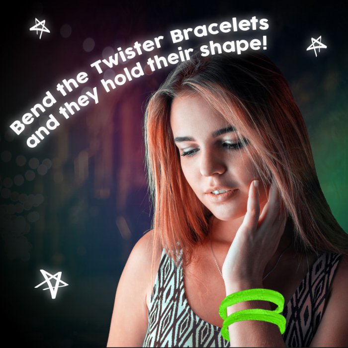 8'' Twister Glowstick Bracelets - Green