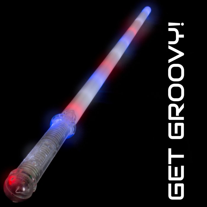 LED Light-Up Red White and Blue Saber Sword