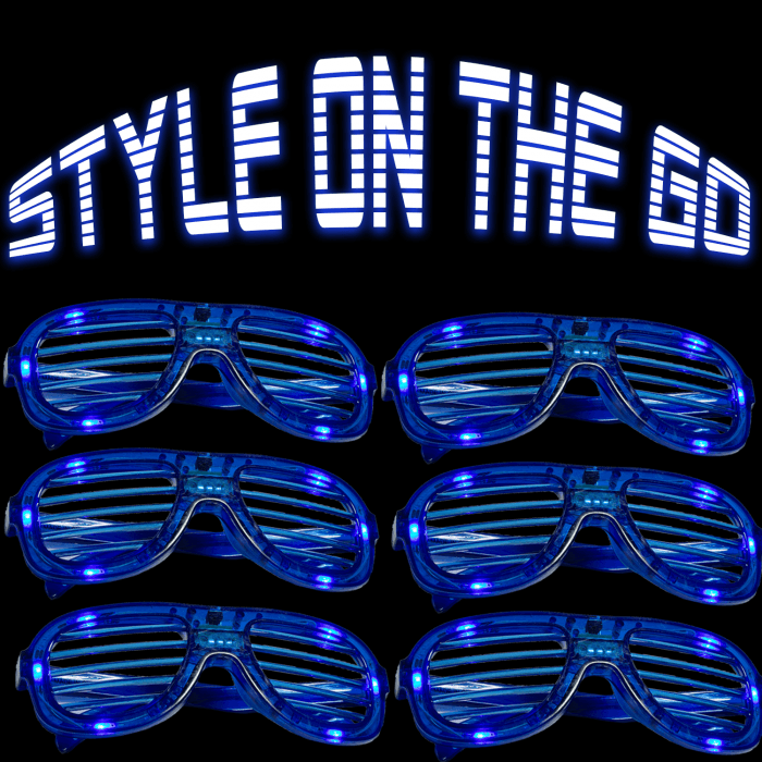FlashingBlinkyLights 80s Style Party Shades With Sound Activate LED Lights  
