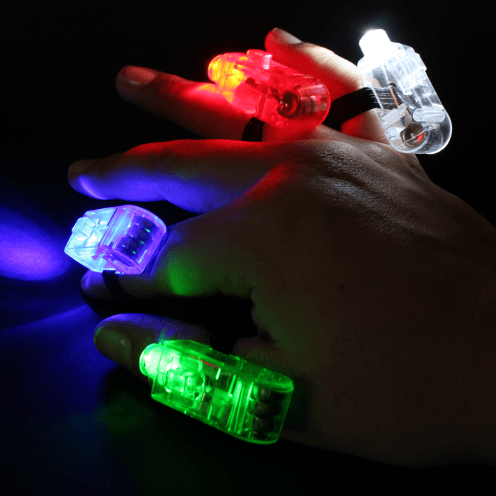 Details about   2Pcs party Light Up Glow Thumbs Fingers Trick Appearing Close Fun LED Lamp 