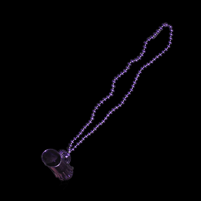 33" Beer Mug Mardi Gras Beads- Purple