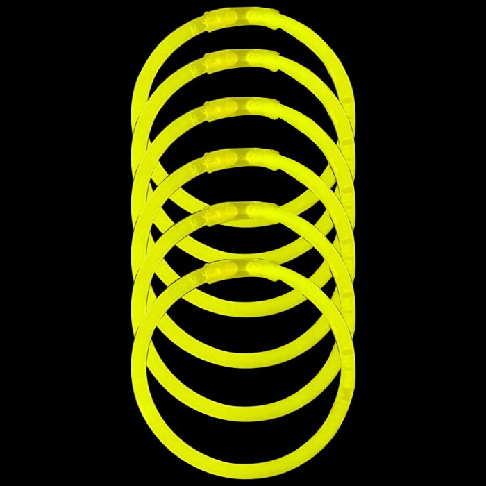8 Inch Glowstick Bracelets - Yellow
