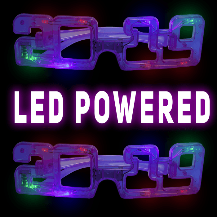 2019 Light-Up LED Glasses- Purple